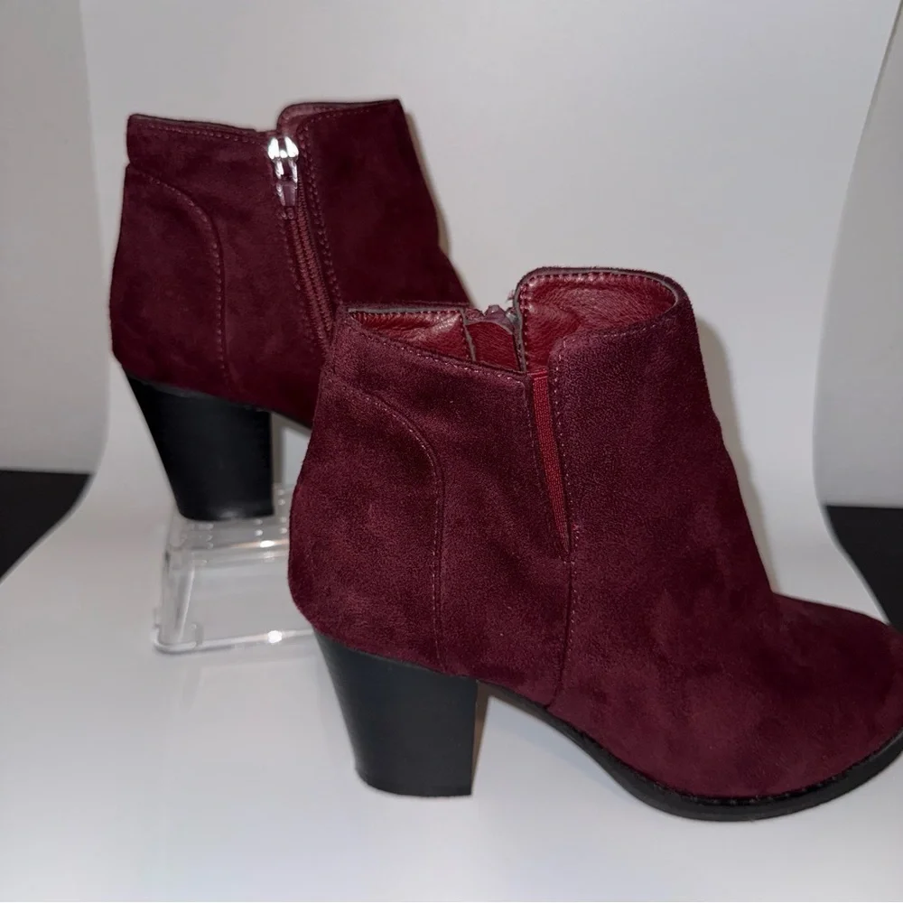 Charlotte Russe Deep Red Suede Ankle Boots